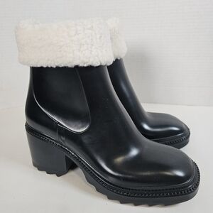 I.N.C. Women Black Waterproof Eadin Casual Block Heel Rain Ankle Boots Size 6
